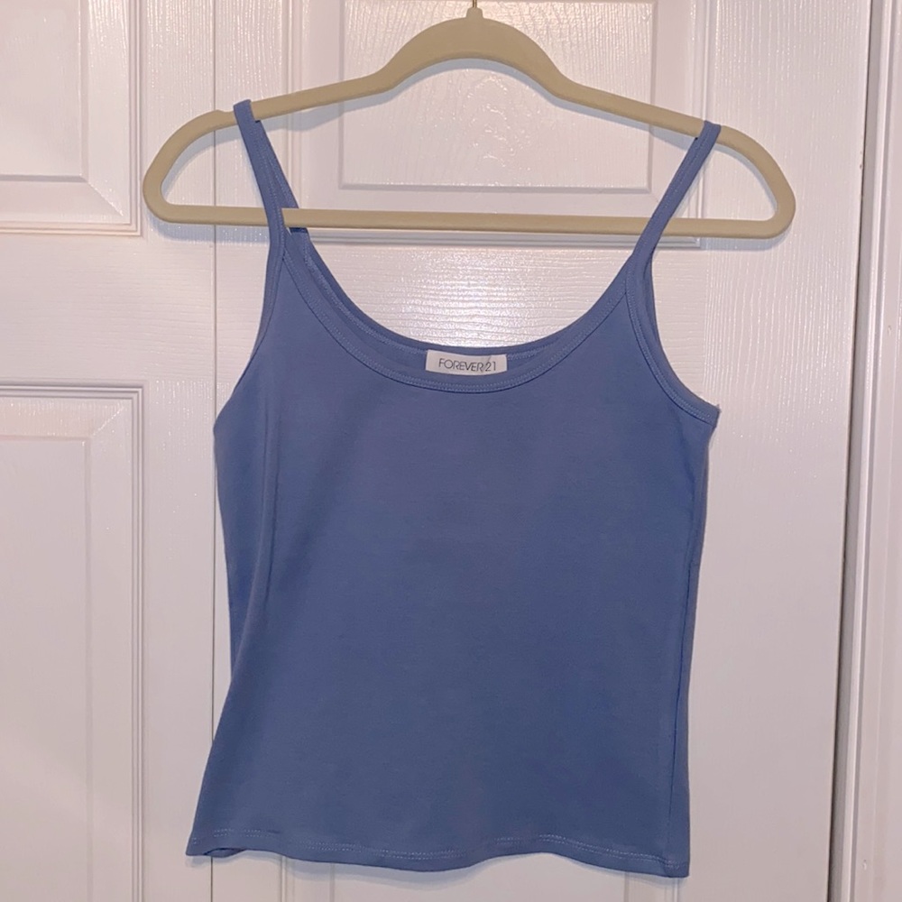 Forever 21 Baby Blue Basic Tank Top